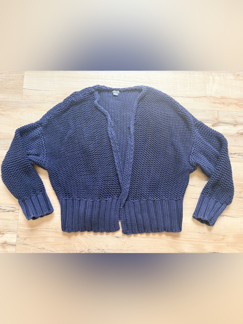 Aerie Women’s Blue Chunky Knit Cardigan Sweater Open Front Long Sleeve XS